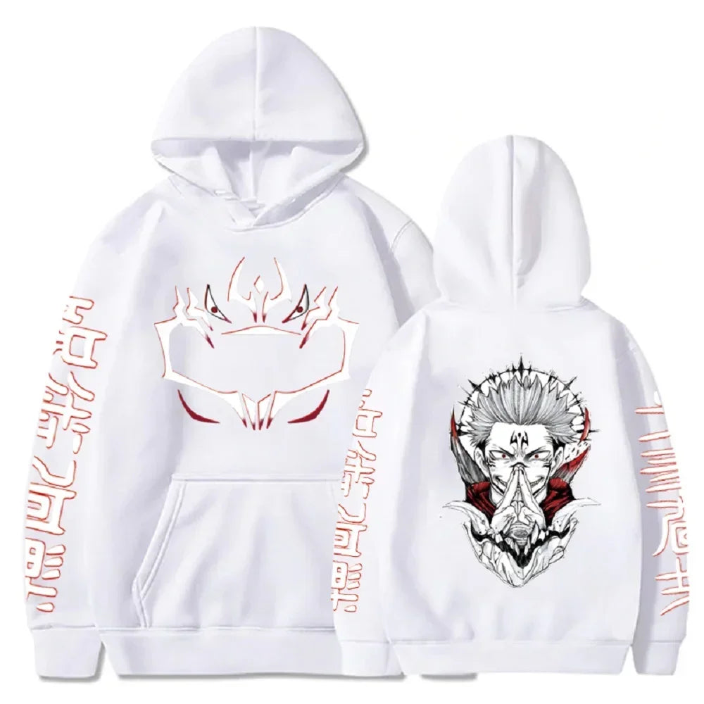 Japanese Anime Print Sweatshirts Jujutsu Kaisen Hoodie Harajuku Autumn Winter Streetwear Clothe Yuji Itadori Plus Size Hoodie