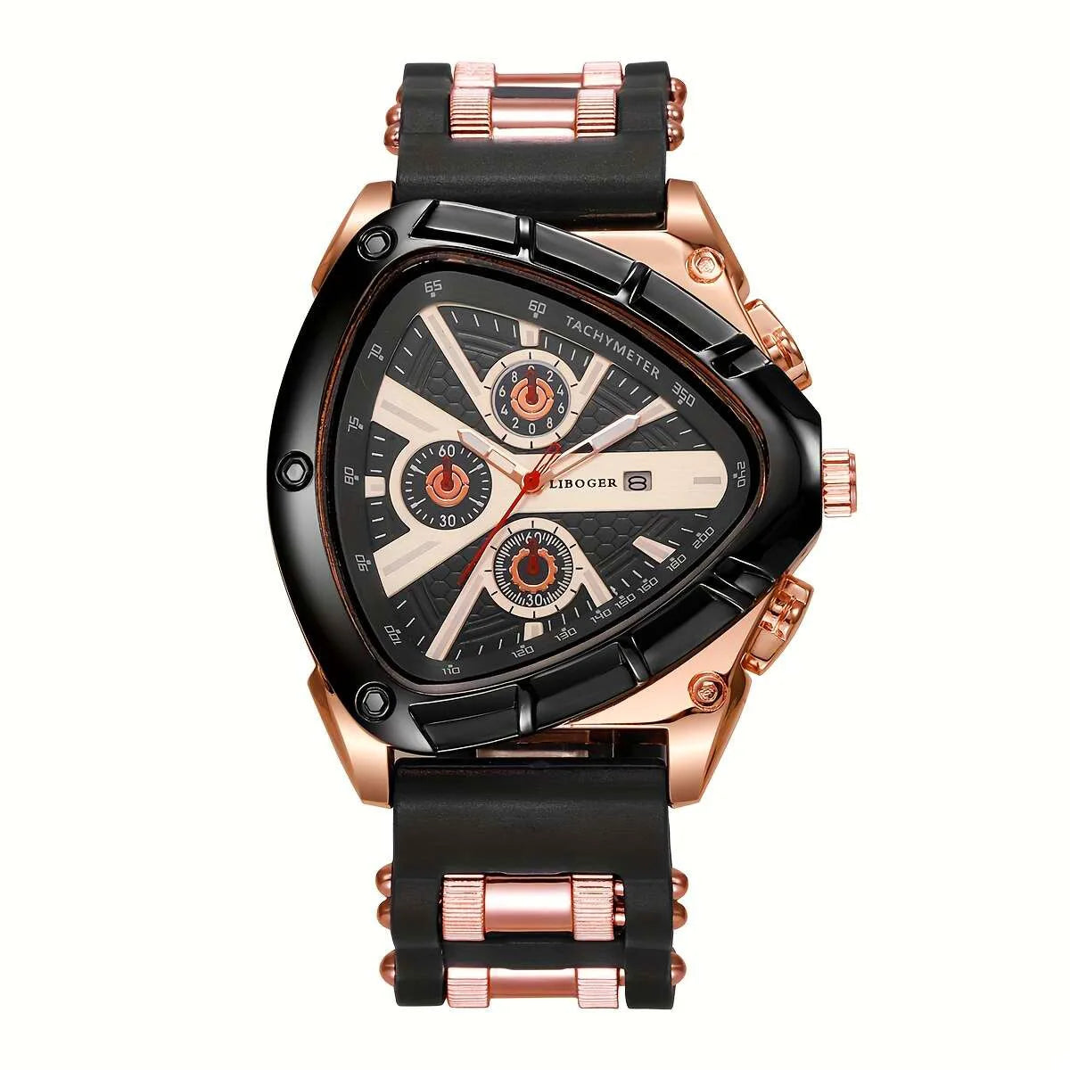 Unique Sports Men Watch High Quality Silicone Strap Auto Date Quartz Watches New Design Hot Sale Wristwatch Gifts For Him