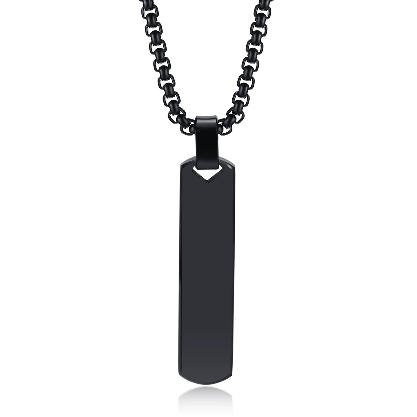 Initials Vertical Bar Necklace for Men,Stainless Steel A-Z 26 Letters Charm Geometric Pendant Collars,Stylish Jewelry Gift