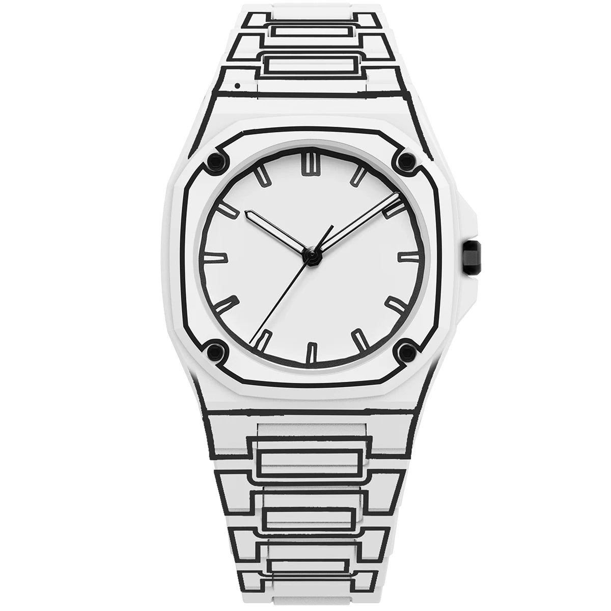 Made in china new high-end watches men's trend graffiti art quartz watches plastic watch strap