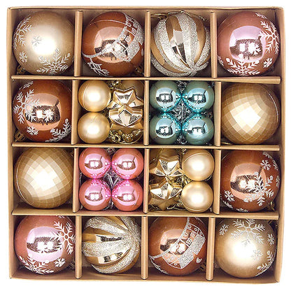 44pcs Christmas Ball Ornaments Painted Irregular 3-6cm Electroplated Plastic Ball Christmas Tree Decoration