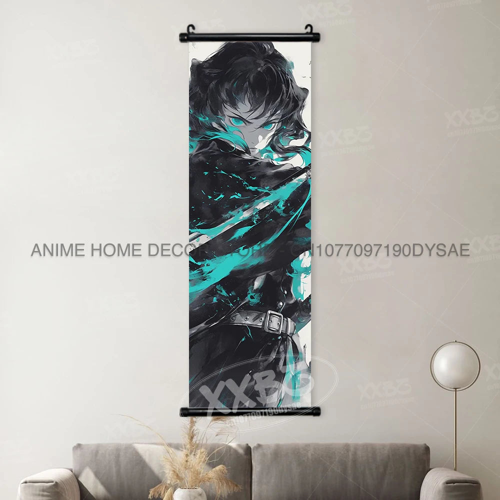 Demon Slayer Posters Kanroji Mitsuri Home Decor Kamado Nezuko Anime Hanging Paintings Wall Art Iguro Obanai Scrolls Pictures