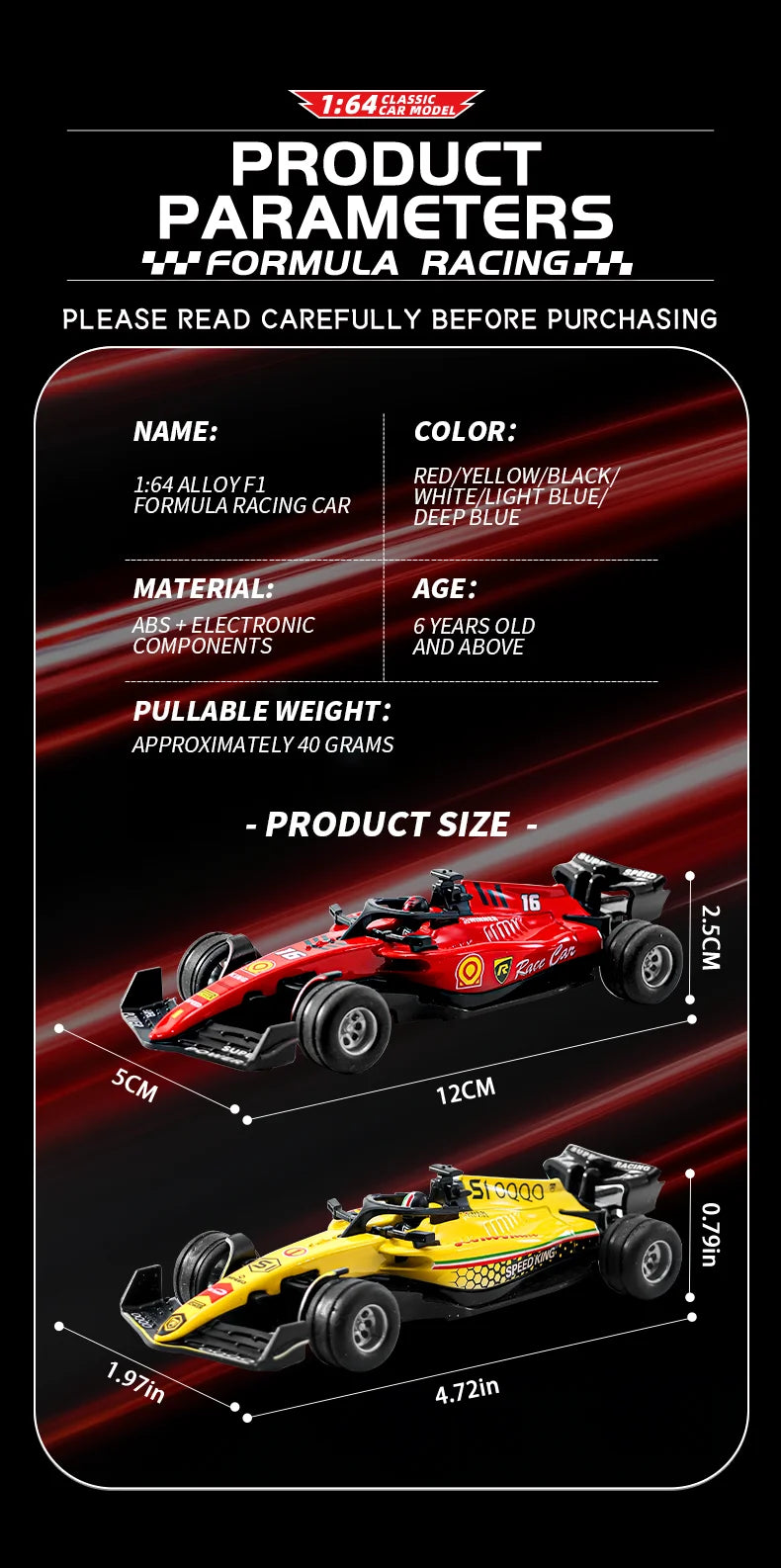 1:43 Mini Formula Racing Alloy RC Cary Model  Car Die Cast Toy Car Boy Gift  Party Toys Indoor And Outdoor Toy Christmas Toy