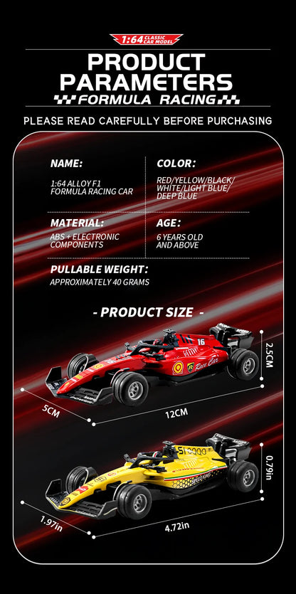 1:43 Mini Formula Racing Alloy RC Cary Model  Car Die Cast Toy Car Boy Gift  Party Toys Indoor And Outdoor Toy Christmas Toy