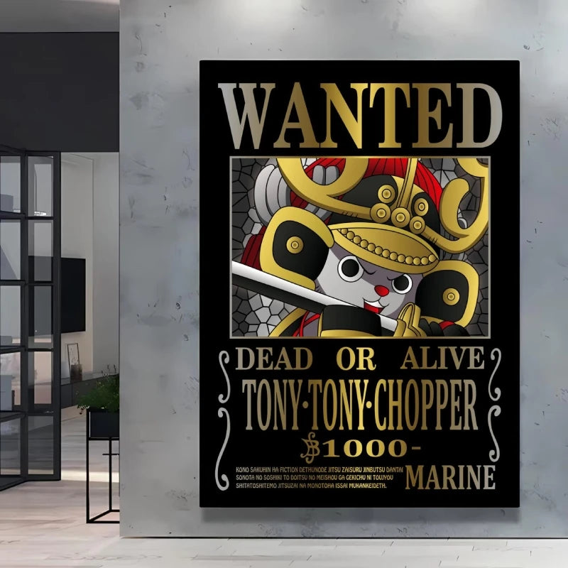 Classic Anime One Piece Luffy Wanted Bounty Posters Prints Cartoon Character Images Not Fading Wall Art Living Room Decorative