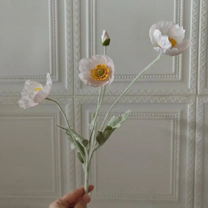 Artificial Flowers Fake Poppy Silk Flowers Long Stem Housewarming Garden Table Wedding DIY Party Wedding Bridal Bouquet Decor
