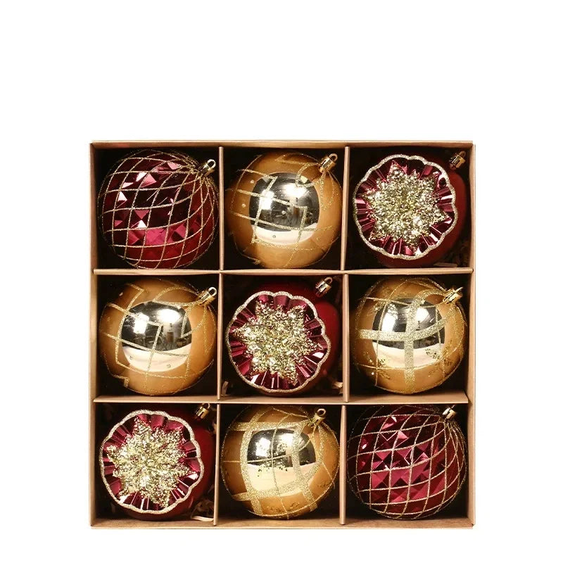 NewChampagne Gold Christmas Ball Decorations Christmas Tree Supplies Exquisite Shaped Christmas Pendant  Party decoration ball