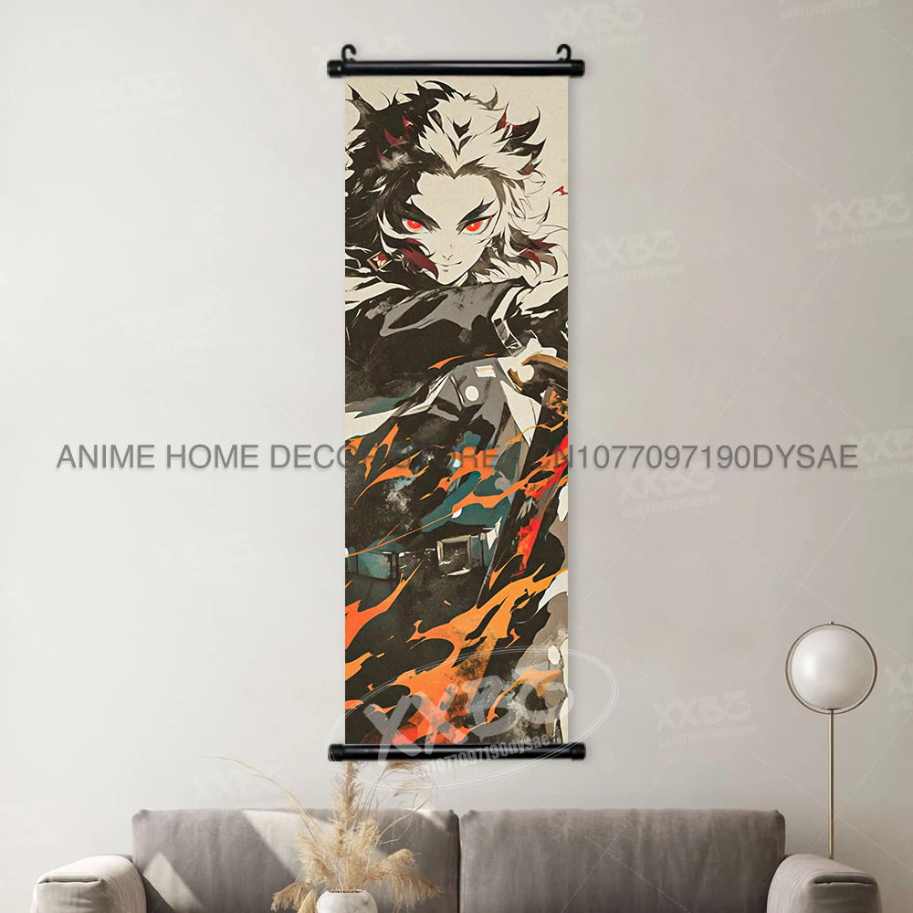 Demon Slayer Posters Kanroji Mitsuri Home Decor Kamado Nezuko Anime Hanging Paintings Wall Art Iguro Obanai Scrolls Pictures