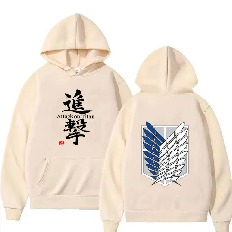 Attack on Titan Anime Print Hoodie Men Clothes Fall Winter Fashion Harajuku Casual Women Long Sleeve Tops Fleece Sweatshirts