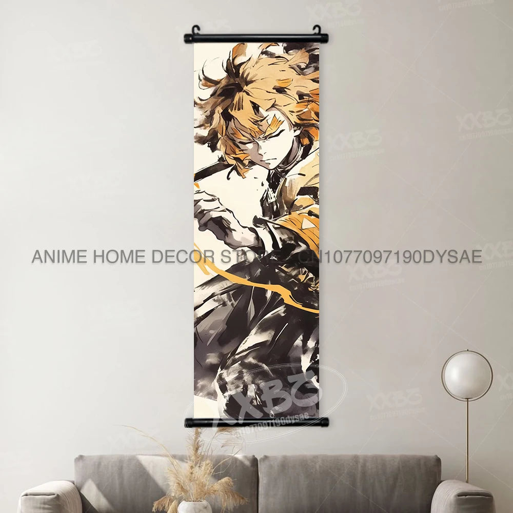 Demon Slayer Posters Kanroji Mitsuri Home Decor Kamado Nezuko Anime Hanging Paintings Wall Art Iguro Obanai Scrolls Pictures