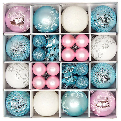 44pcs Christmas Ball Ornaments Painted Irregular 3-6cm Electroplated Plastic Ball Christmas Tree Decoration