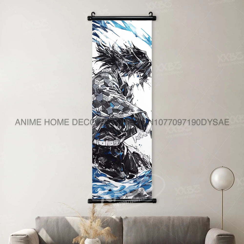 Demon Slayer Posters Kanroji Mitsuri Home Decor Kamado Nezuko Anime Hanging Paintings Wall Art Iguro Obanai Scrolls Pictures