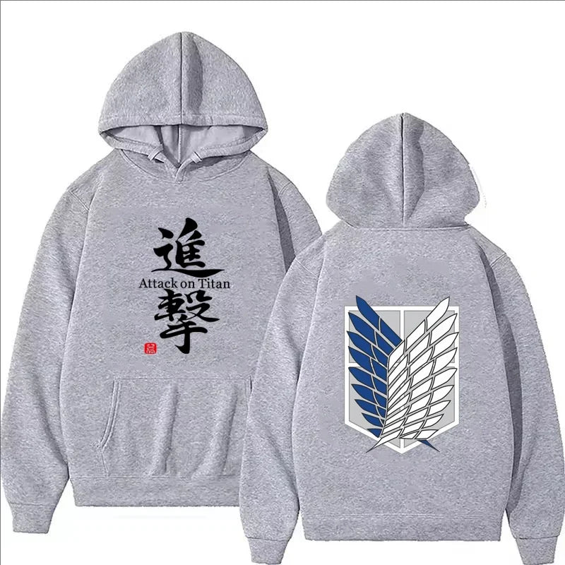Attack on Titan Anime Print Hoodie Men Clothes Fall Winter Fashion Harajuku Casual Women Long Sleeve Tops Fleece Sweatshirts