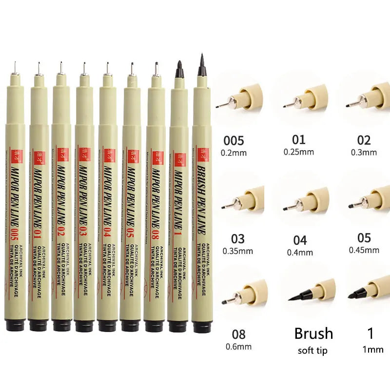 Manga Markers Needle Pen Art Hand-painted Hook Line Pen Sketch Pens Stationery Set Art Supplies School Supplies Art Sakura Pen