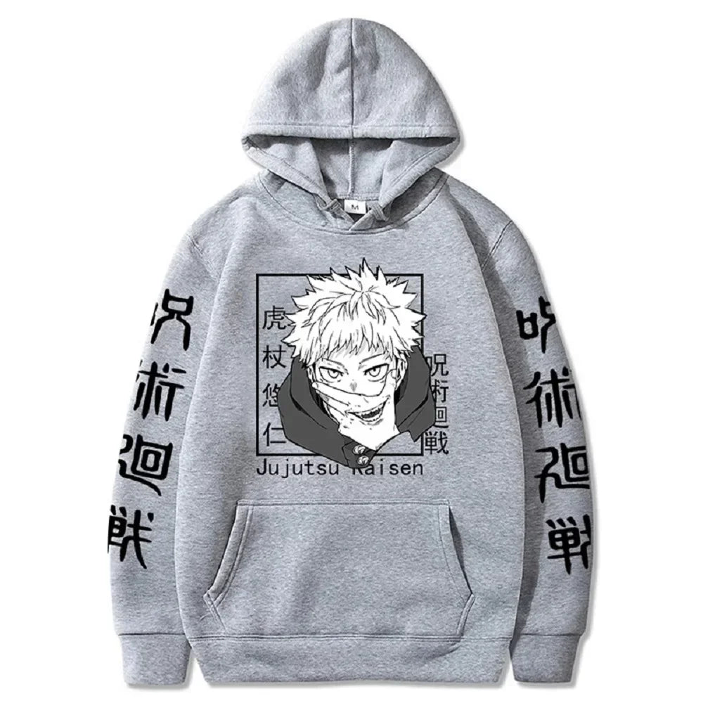 Japanese Anime Print Sweatshirts Jujutsu Kaisen Hoodie Harajuku Autumn Winter Streetwear Clothe Yuji Itadori Plus Size Hoodie
