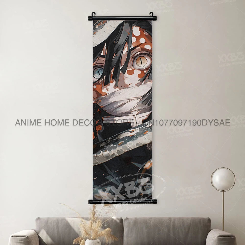 Demon Slayer Posters Kanroji Mitsuri Home Decor Kamado Nezuko Anime Hanging Paintings Wall Art Iguro Obanai Scrolls Pictures