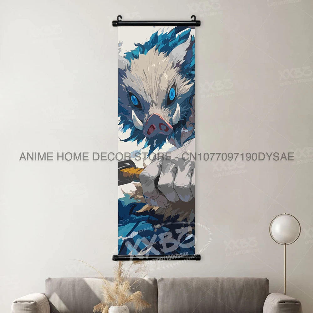 Demon Slayer Posters Kanroji Mitsuri Home Decor Kamado Nezuko Anime Hanging Paintings Wall Art Iguro Obanai Scrolls Pictures