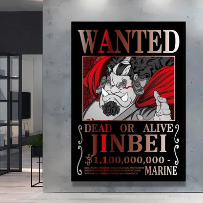Classic Anime One Piece Luffy Wanted Bounty Posters Prints Cartoon Character Images Not Fading Wall Art Living Room Decorative