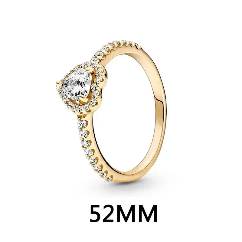 New 925 sterling silver heart-shaped earrings, rings, necklaces, pink red rainbow luxury set, sparkling charm jewelry,  gifts