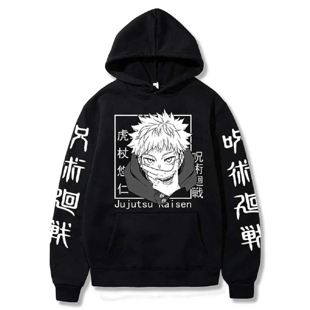 Japanese Anime Print Sweatshirts Jujutsu Kaisen Hoodie Harajuku Autumn Winter Streetwear Clothe Yuji Itadori Plus Size Hoodie