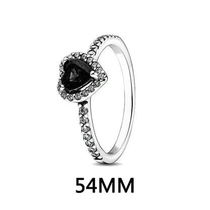 New 925 sterling silver heart-shaped earrings, rings, necklaces, pink red rainbow luxury set, sparkling charm jewelry,  gifts