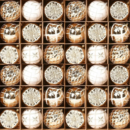 NewChampagne Gold Christmas Ball Decorations Christmas Tree Supplies Exquisite Shaped Christmas Pendant  Party decoration ball