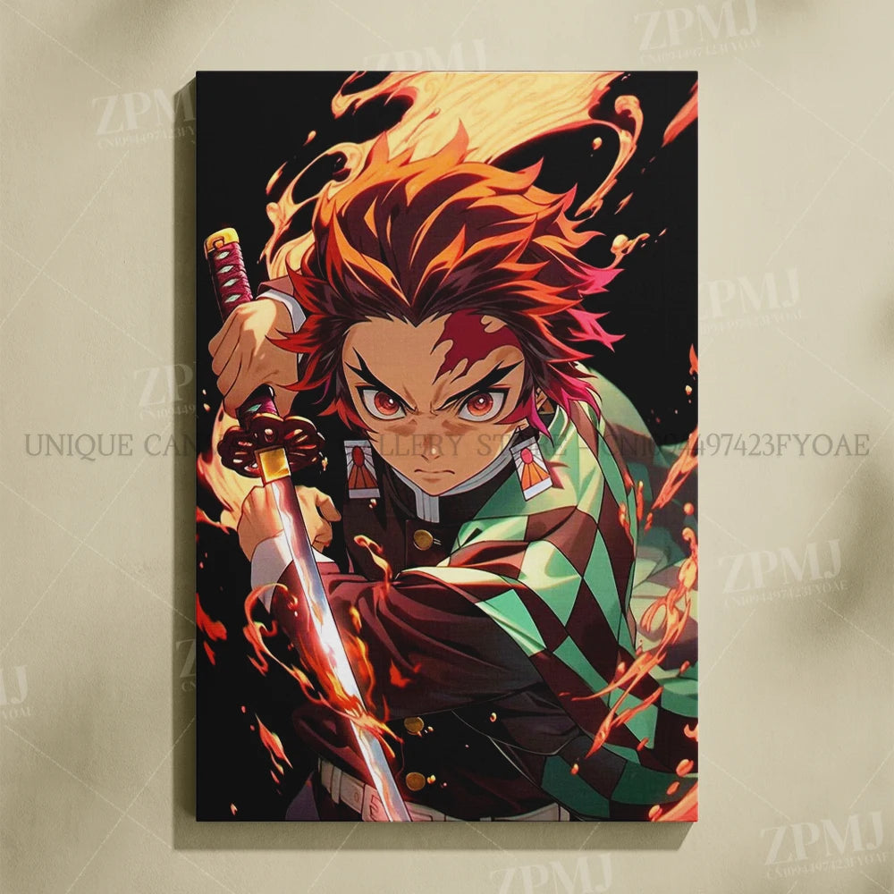 Anime Demon Slayer: Kimetsu No Yaiba Home Decor Hd Prints Poster Pictures Wall Artwork No Framed Canvas Painting For Living Room