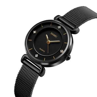 Skmei Original Brand Women Quartz Watches Fashion Leather Strap Analog Display Ladies Casual Waterproof Wristwatch