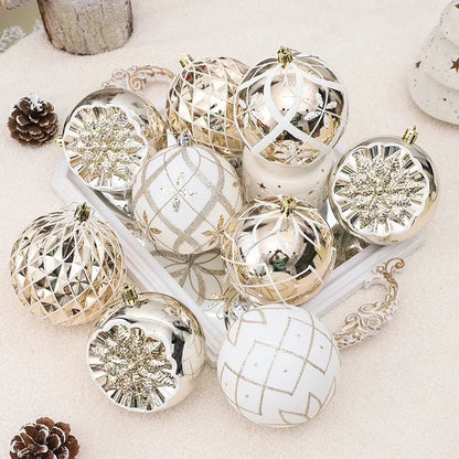 New Champagne Gold Christmas Ball Decorations Merry Christmas Tree Ornaments Exquisite Shaped Christmas Pendant Party Decor Ball