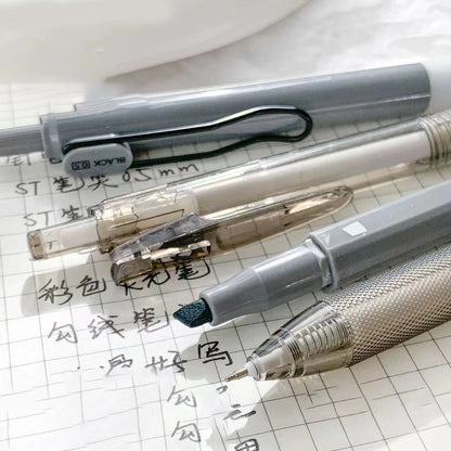 7pcs Boxed Press Students Exam Opening School Gift Gel Pen 0.5mm Black