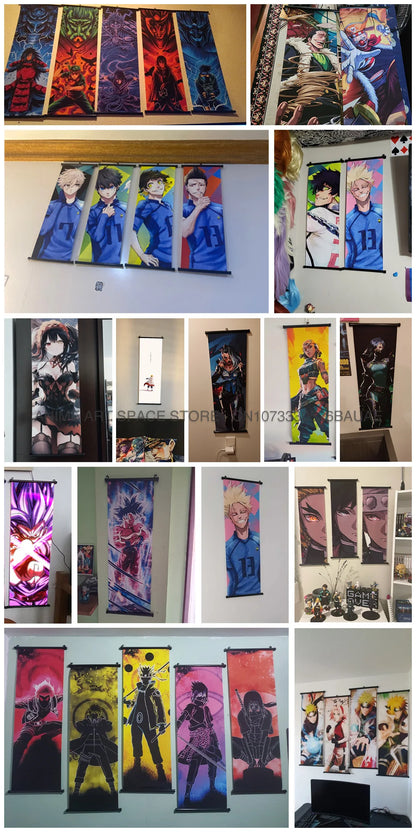 Blue Lock Hanging Painting Anime Poster Reo Mikage Wall Art Canvas Scroll Picture Isagi Yoichi Characters Home Decor Living Room