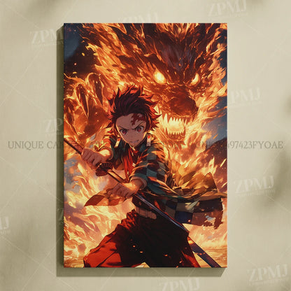 Anime Demon Slayer: Kimetsu No Yaiba Home Decor Hd Prints Poster Pictures Wall Artwork No Framed Canvas Painting For Living Room