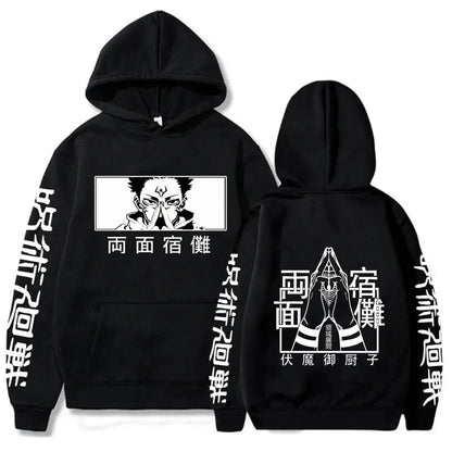 Japanese Anime Print Sweatshirts Jujutsu Kaisen Hoodie Harajuku Autumn Winter Streetwear Clothe Yuji Itadori Plus Size Hoodie
