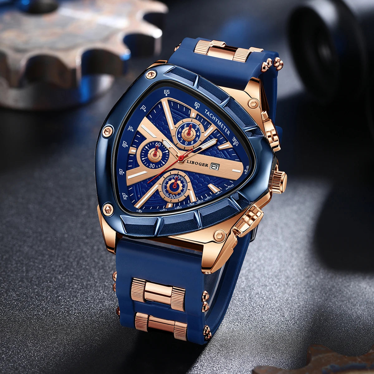 Unique Sports Men Watch High Quality Silicone Strap Auto Date Quartz Watches New Design Hot Sale Wristwatch Gifts For Him