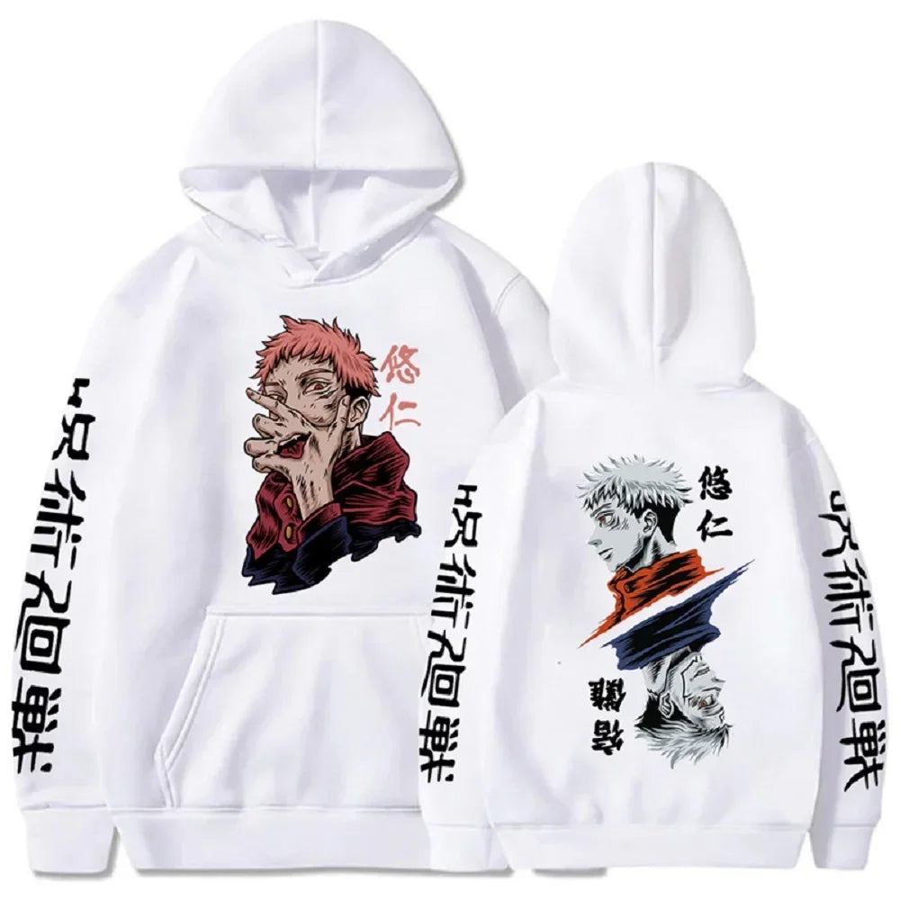 Japanese Anime Print Sweatshirts Jujutsu Kaisen Hoodie Harajuku Autumn Winter Streetwear Clothe Yuji Itadori Plus Size Hoodie