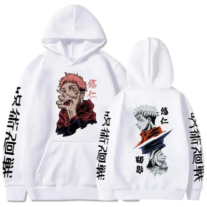 Japanese Anime Print Sweatshirts Jujutsu Kaisen Hoodie Harajuku Autumn Winter Streetwear Clothe Yuji Itadori Plus Size Hoodie