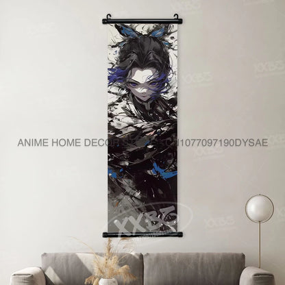 Demon Slayer Posters Kanroji Mitsuri Home Decor Kamado Nezuko Anime Hanging Paintings Wall Art Iguro Obanai Scrolls Pictures