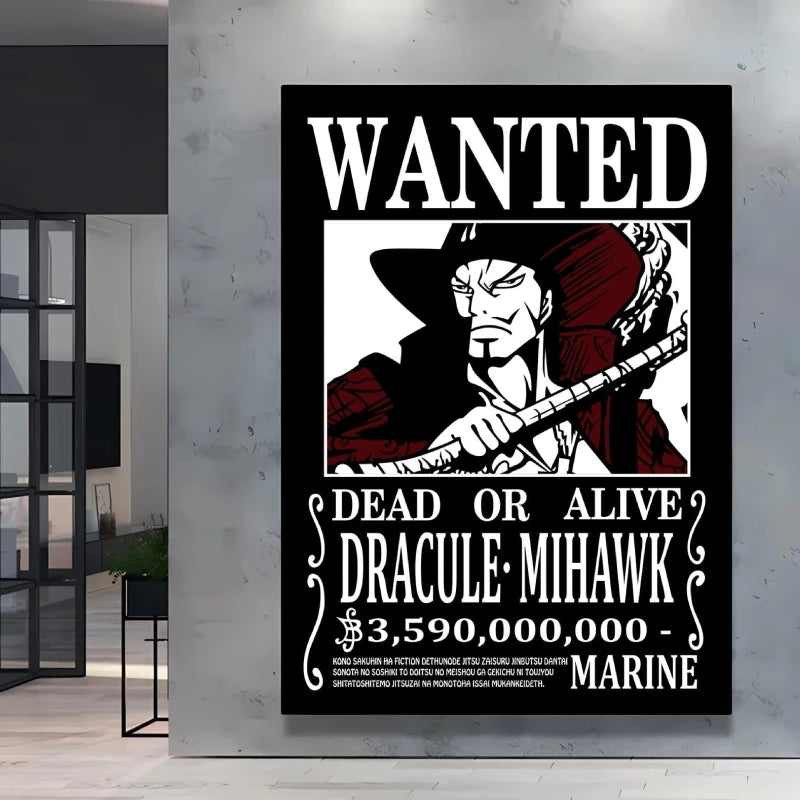 Classic Anime One Piece Luffy Wanted Bounty Posters Prints Cartoon Character Images Not Fading Wall Art Living Room Decorative