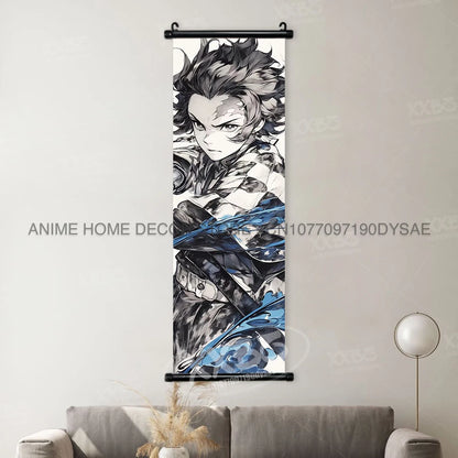 Demon Slayer Posters Kanroji Mitsuri Home Decor Kamado Nezuko Anime Hanging Paintings Wall Art Iguro Obanai Scrolls Pictures
