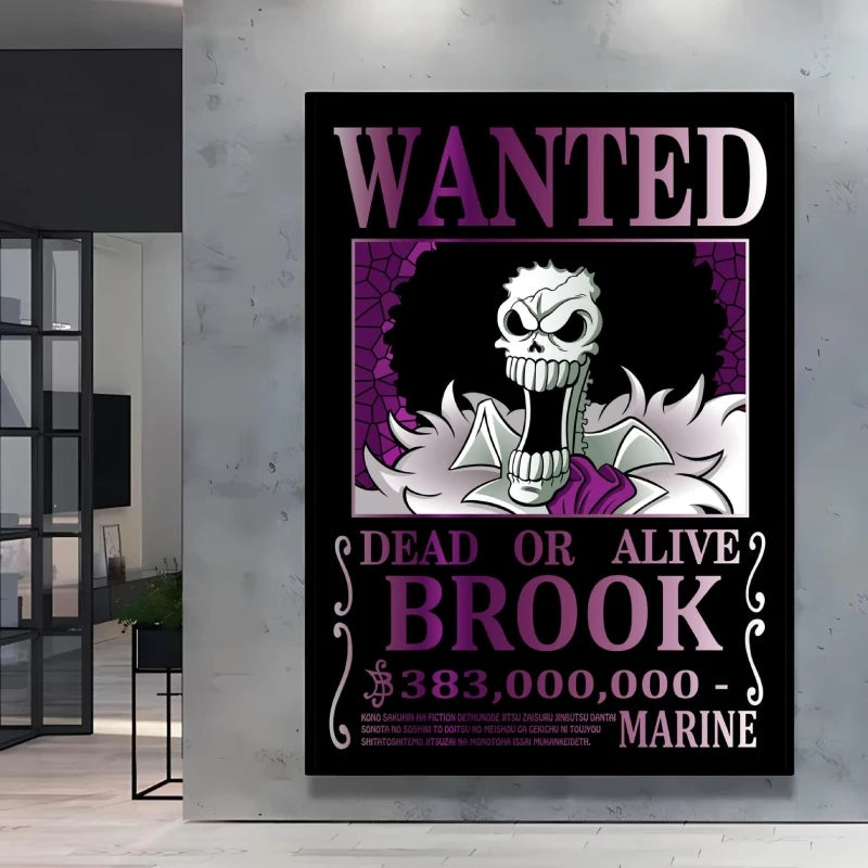 Classic Anime One Piece Luffy Wanted Bounty Posters Prints Cartoon Character Images Not Fading Wall Art Living Room Decorative