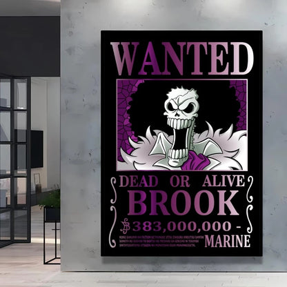 Classic Anime One Piece Luffy Wanted Bounty Posters Prints Cartoon Character Images Not Fading Wall Art Living Room Decorative