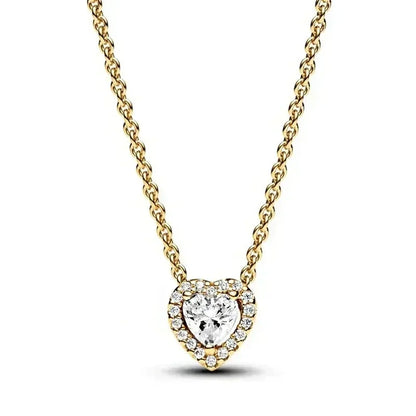 New 925 sterling silver heart-shaped earrings, rings, necklaces, pink red rainbow luxury set, sparkling charm jewelry,  gifts