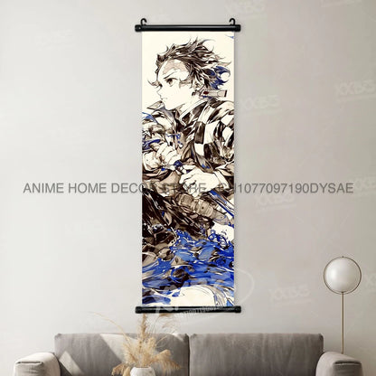 Demon Slayer Posters Kanroji Mitsuri Home Decor Kamado Nezuko Anime Hanging Paintings Wall Art Iguro Obanai Scrolls Pictures