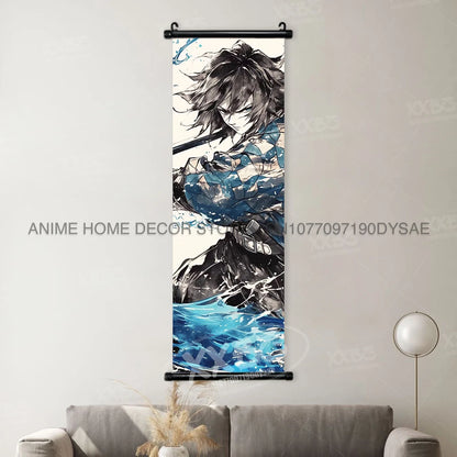 Demon Slayer Posters Kanroji Mitsuri Home Decor Kamado Nezuko Anime Hanging Paintings Wall Art Iguro Obanai Scrolls Pictures