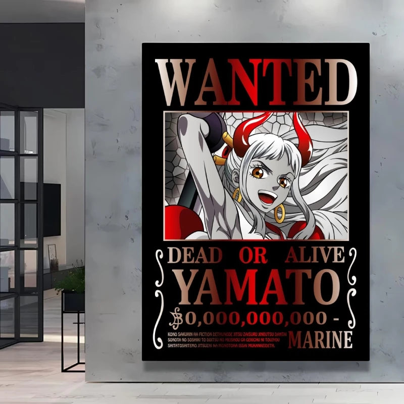 Classic Anime One Piece Luffy Wanted Bounty Posters Prints Cartoon Character Images Not Fading Wall Art Living Room Decorative