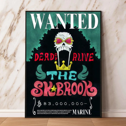 Classic Anime One Piece Luffy Wanted Bounty Posters Prints Cartoon Character Images Not Fading Wall Art Living Room Decorative