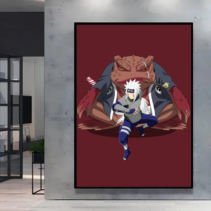 Canvas Posters Naruto Jiraiya Classic Anime Character High Quality Printing Not Fading Home Living Room Wall Decor Friend's Gift