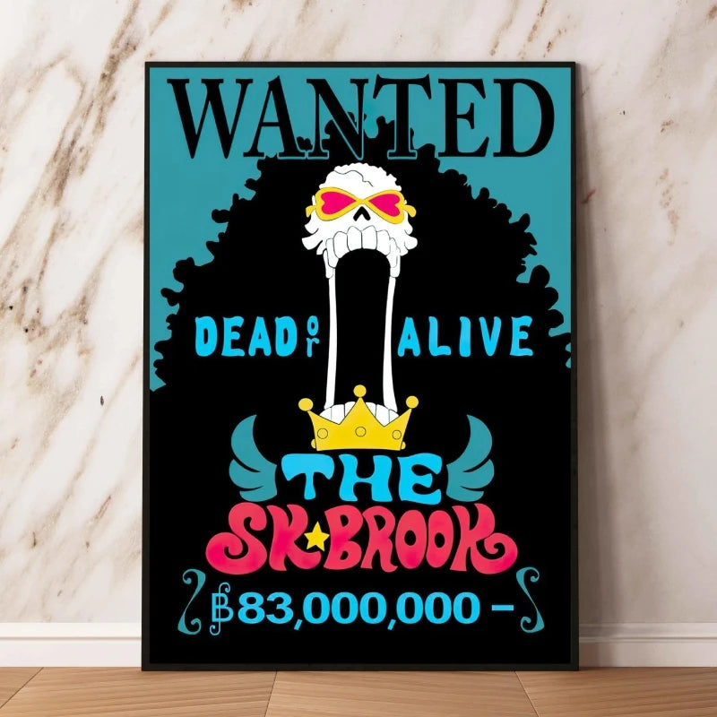 Classic Anime One Piece Luffy Wanted Bounty Posters Prints Cartoon Character Images Not Fading Wall Art Living Room Decorative