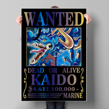 Classic Anime One Piece Luffy Wanted Bounty Posters Prints Cartoon Character Images Not Fading Wall Art Living Room Decorative