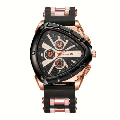 Unique Sports Men Watch High Quality Silicone Strap Auto Date Quartz Watches New Design Hot Sale Wristwatch Gifts For Him